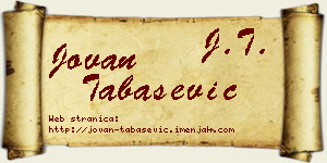 Jovan Tabašević vizit kartica